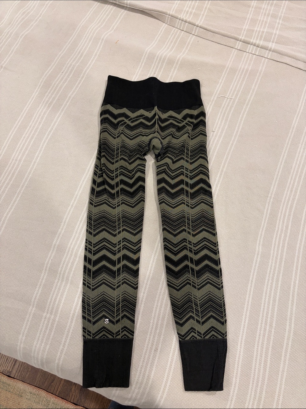 lululemon athletica Olive Green & Black Chevron Leggings